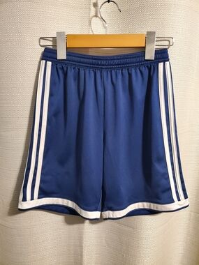 (4/$20) Adidas Boy's Blue Athletic Shorts with White Side Stripes